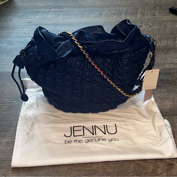 Jennu Vegan Leather Bag Blue Women's Purse NWT - Picture 3 of 8